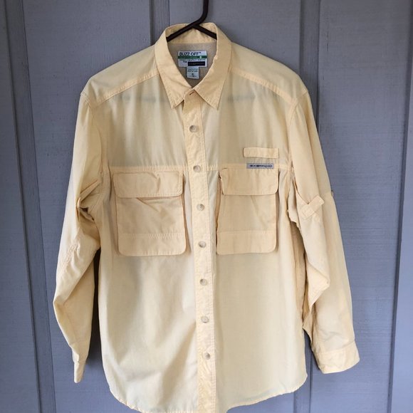 Exfficio Buzz Off Insect Shield Yellow Hiking Fishing Shirt Medium - Picture 1 of 5
